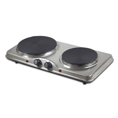 Plita electrica Beper, 2500 W, 2 arzatoare, LED, plita fonta, carcasa inox foto