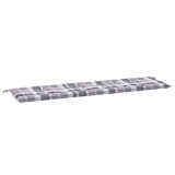 Cumpara ieftin Perna banca de gradina, gri carouri, 180x50x4 cm, textil Oxford