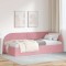vidaXL Cadru de pat colțar cu headboard Roz 90 x 200 cm Catifea 42016649