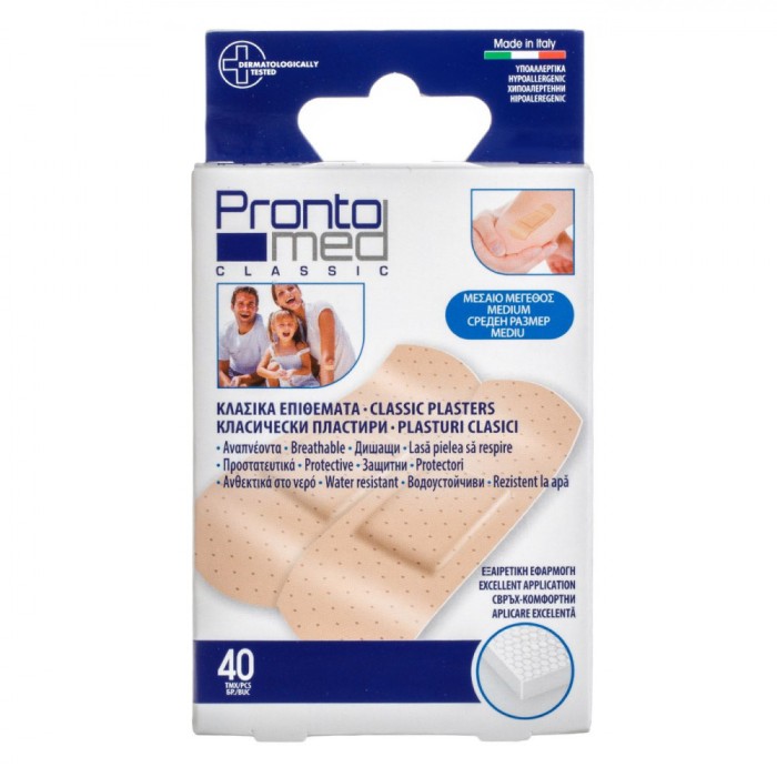 Plasturi Clasici Prontomed, Medii, Hipoalergenici, Set 40 Bucăți