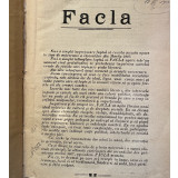 FACLA - REVISTA , ANUL I , AN INTREG 1910