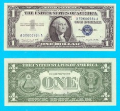 (SUA) Statele Unite ale Americii (p#419) 1 Dollar 1957A UNC &#039;Silver Certificate&#039; serie: A 50606984 A