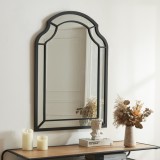 Oglinda perete Puolanka 90x60cm negru [en.casa] HausGarden Leisure, [en.casa]