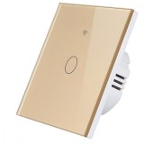Intrerupator inteligent cu touch, Wifi, 1 canal, 10A, Auriu