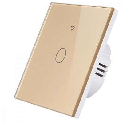 Intrerupator inteligent cu touch, Wifi, 1 canal, 10A, Auriu foto