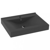 Chiuveta baie lux orificiu robinet gri mat 60x46 cm ceramica