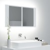 VidaXL Dulap de baie cu oglindă și LED, alb, 80x12x45 cm 804964