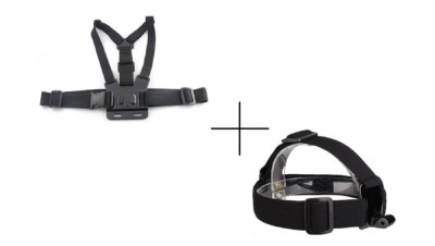 Sistem prindere pe Piept + Sistem de prindere pe Cap pt camere video sport GoPro foto