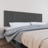Tăblie de pat pentru perete, gri, 204x3x60 cm, lemn masiv pin, vidaXL