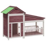Cumpara ieftin Cusca de caine, cafeniu, 143x60,5x109 cm, lemn masiv de pin