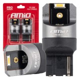 Becuri auto LED AMiO Full Canbus PRO WY21W 2x1860 SMD portocalii amber 12V/24V, set 2 bucati, durata de viata pana la 50 000 ore