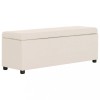 VidaXL Bancă cu compartiment de depozitare, crem, 116 cm, poliester