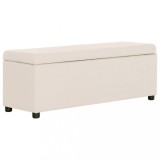 VidaXL Bancă cu compartiment de depozitare, crem, 116 cm, poliester