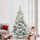 vidaXL Brad de Crăciun artificial cu 300 LED Verde 210 cm PE și PVC 3397635