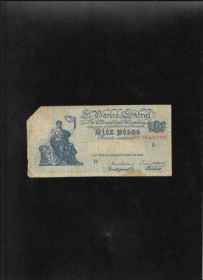 Rar! Argentina 10 pesos 1938 seria3521800 colt lipsa foto