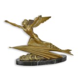 Aviatorul-statueta Art Deco din bronz cu un soclu marmura BJ-91