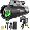 Monoclu Telescop profesional HD 12X50 de Inalta Definitie cu Suport Pentru Smartphone si Trepied, Linomag®, Prisma BaK-4 Dual Focus, Vedere de Zi si d