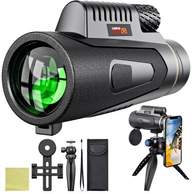 Monoclu Telescop profesional HD 12X50 de Inalta Definitie cu Suport Pentru Smartphone si Trepied, Linomag&amp;reg;, Prisma BaK-4 Dual Focus, Vedere de Zi si d foto