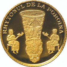 BNR - ISTORIA AURULUI - Rhytonul de la Poroina AUR 10 lei 2007 1,2 grame 500ex