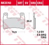Placute Frana Fata TRW MCB703 Honda CB-F 1300 (03-04) Hyosung GD-EXIV (12-) GT Naked 125-700cc (Organice 55.2x74.5x7.2mm)