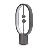 Mini Lampa Heng Balance cu Intrerupator Magnetic, Design Modern, LED, Alimentare USB, Gri Inchis, 14x5x25cm