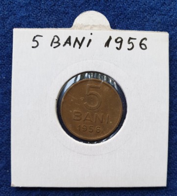 Moneda Republica Populara Romana 5 Bani 1956 - stare buna - patina foto