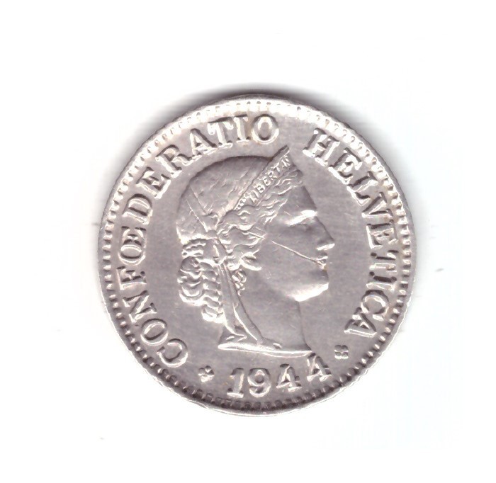 Mondea Elvetia 10 rappen 1944, stare buna, curata