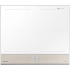 Plita incorporabila Samsung Bespoke NZ64B5067YY/U2, 4 zone de gatit, Dual Flex Zone, Conectivitate WiFi, 60 cm, Alb/Bej