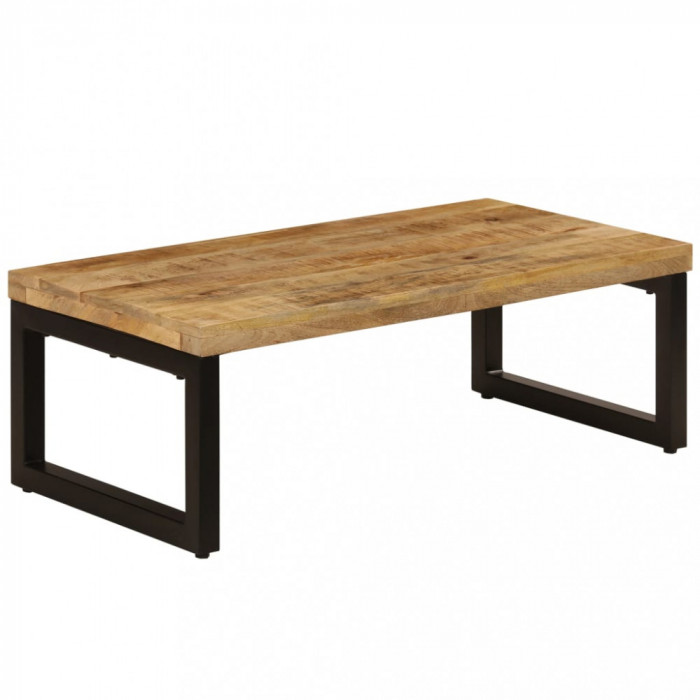 vidaXL Măsuță de cafea, 100x50x35 cm, lemn masiv de mango și oțel 247337
