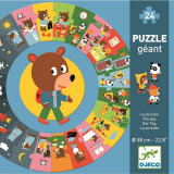 Puzzle educativ - Puzzle geant: La journee | Djeco