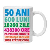 Cana alba personalizata "50ani 600luni .... " 50, INOVATIX&reg;. 330ml