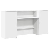 Birou de receptie alb 200x50x103,5 cm din lemn prelucrat