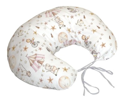 Perna pentru gravide si alaptare, husa detasabila din bumbac 100% si umplutura antialergica BabySoft , Circ Roz, Amy foto