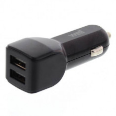 Alimentator USB bricheta auto 2 iesiri 2.4A negru Well