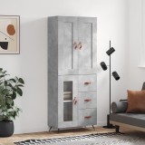vidaXL Dulap &icirc;nalt, gri beton, 69,5x34x180, lemn compozit