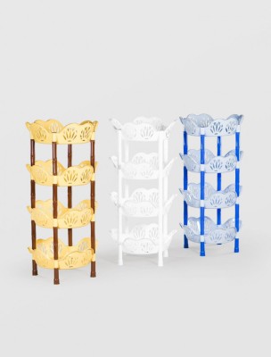 ETAJERA PLASTIC STERK 4 NIVELE FLOARE, 40X 40 X86, DIVERSE CULORI foto