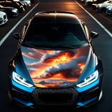 Folie Capota Auto &quot;Hood Art&quot; rezistenta la exterior, marime M (165 x 120cm) - Cod: AVX-CAPOTA-024M, AVEX
