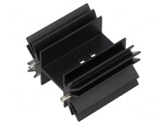 Radiator extrudat neagră - dimensiuni L: 38,1mm x W: 42mm