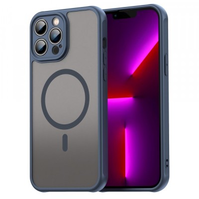 Husa MagSafe pentru Apple iPhone 13 Pro Max, Techsuit, HaloFrost II, Bleumarin foto