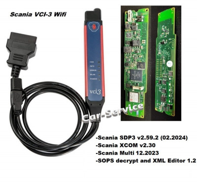 Tester Scania VCI-3 WIFI, SDP 2.59.2 &amp;amp; XCOM 2.30 &amp;amp; Multi 12.2023 &amp;amp; SOPS editor foto