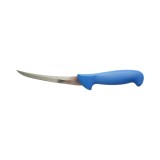 Cutit dezosat curbat profesional 15cm, lama otel 5Cr15MoV, maner Nylon albastru Breckner Germany