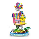 Set de constructie Casuta cu baloane, LED RGB, 998 piese