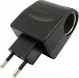 Adaptor priza-bricheta masina 220V-12V 220VAC 13.5VDC 450mA indicator LED negru