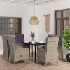 VidaXL Set de servit masa pentru grădină, 7 piese, gri și negru 3099374