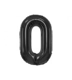 Balon folie sub forma de cifra, negru mat, 85 cm-Tip Cifra 0