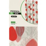 Perdea pentru dus si cada, imprimeu frunze multicolore, dimensiune 180 x 180 cm, Oem