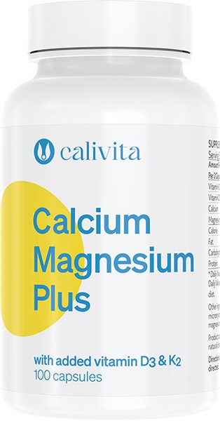 Calcium Magnesium Plus, Supliment alimentar cu Calciu, Magneziu, Vitamina D3 si K2 (100 Capsule) - Calivita
