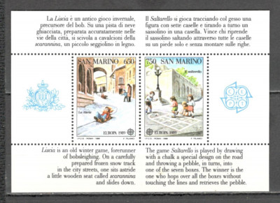 San Marino.1989 EUROPA:Jocuri de copii-Bl. SE.750 foto