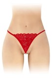 Bikini cu Snur de Margele, Dantela Rosie, S-L