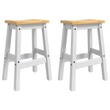 VidaXL Scaun de bar 2 pcs Alb și Ceară de Miere 44 x 30 x 63 cm 42033391